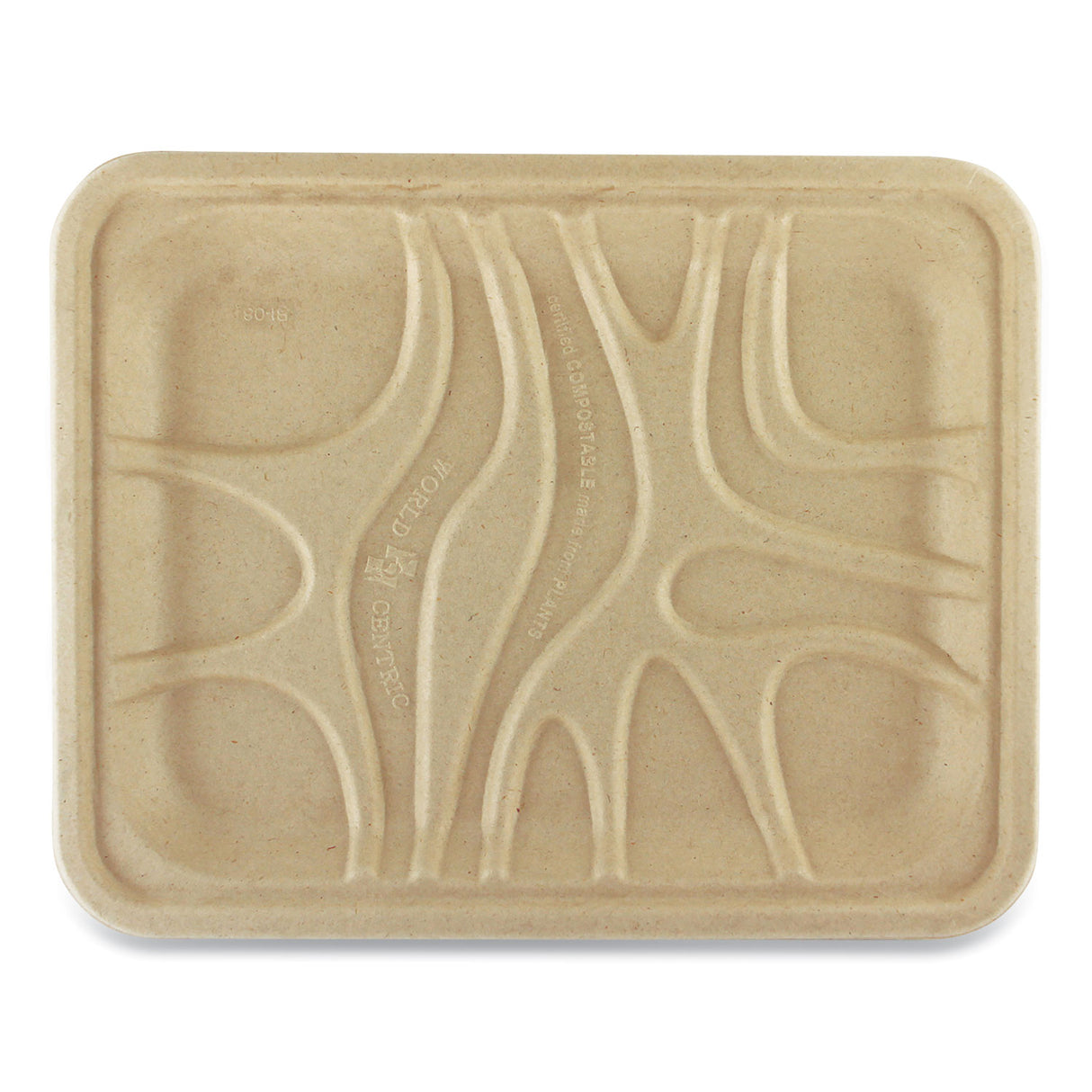 World Centric Fiber Trays, 1-Compartment, 9.1 x 7.1 x 0.7, Natural, Paper, 500/Carton (TRSC4S)