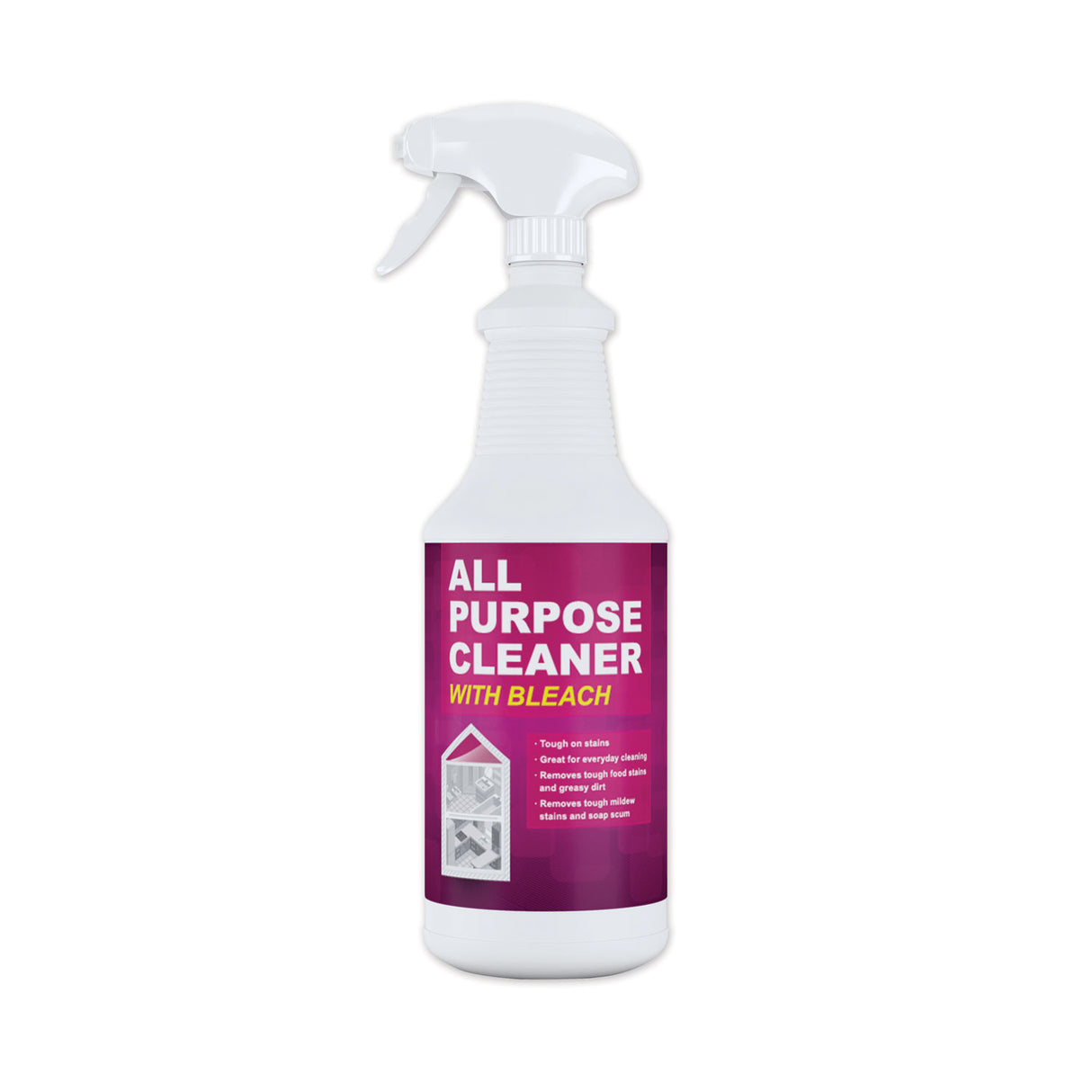 Alpha Chemical All Purpose Cleaner with Bleach, 32 oz Bottle, 6/Carton (5247L61)