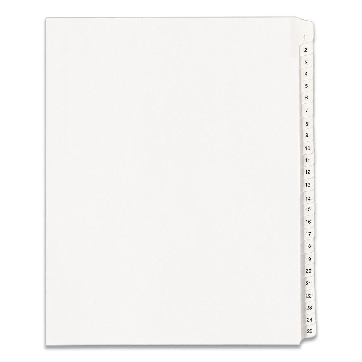 Avery Preprinted Legal Exhibit Side Tab Index Dividers, Allstate Style, 25-Tab, 1 to 25, 11 x 8.5, White, 1 Set, (1701) (01701)
