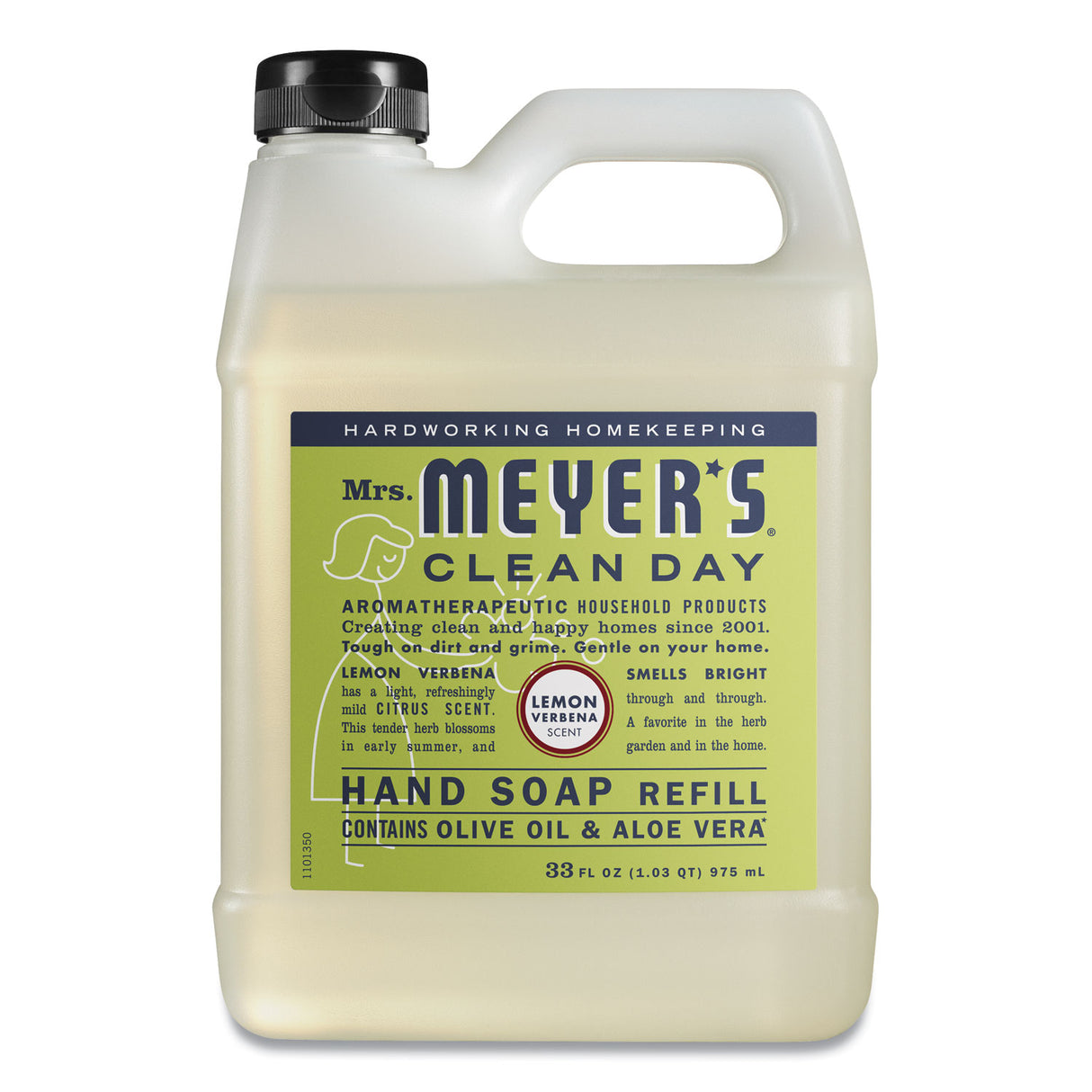 Mrs. Meyer's Clean Day Liquid Hand Soap Refill, Lemon Verbena Scent, 33 oz (651327EA)