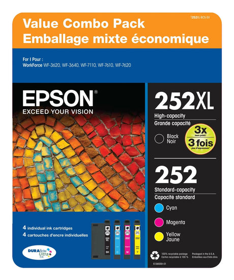 Epson T252XL Ink Pack (4-Pack) | Color Combo Replacement Cartridges Epson