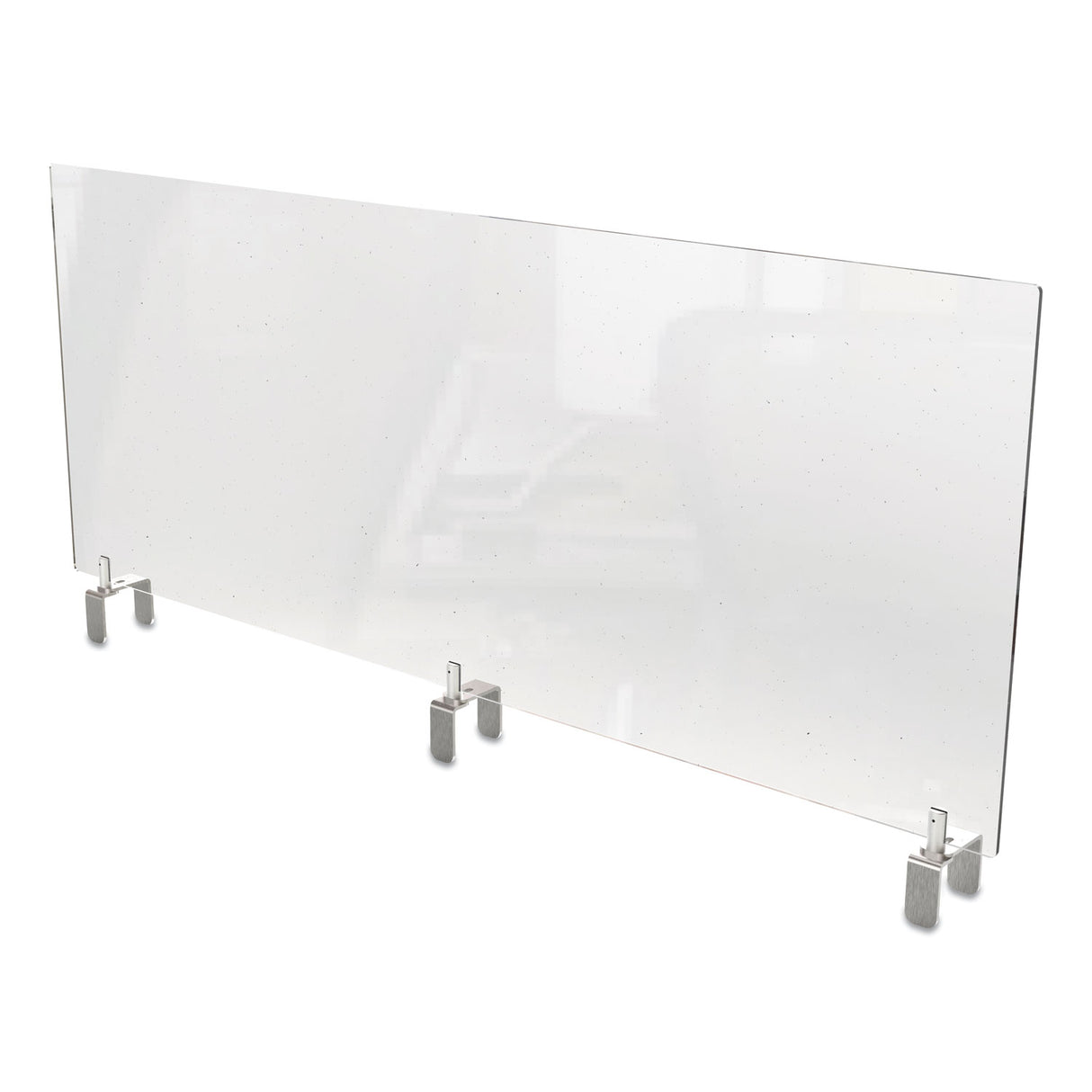 Ghent Clear Partition Extender with Attached Clamp, 48 x 3.88 x 18, Thermoplastic Sheeting (PEC1848A)