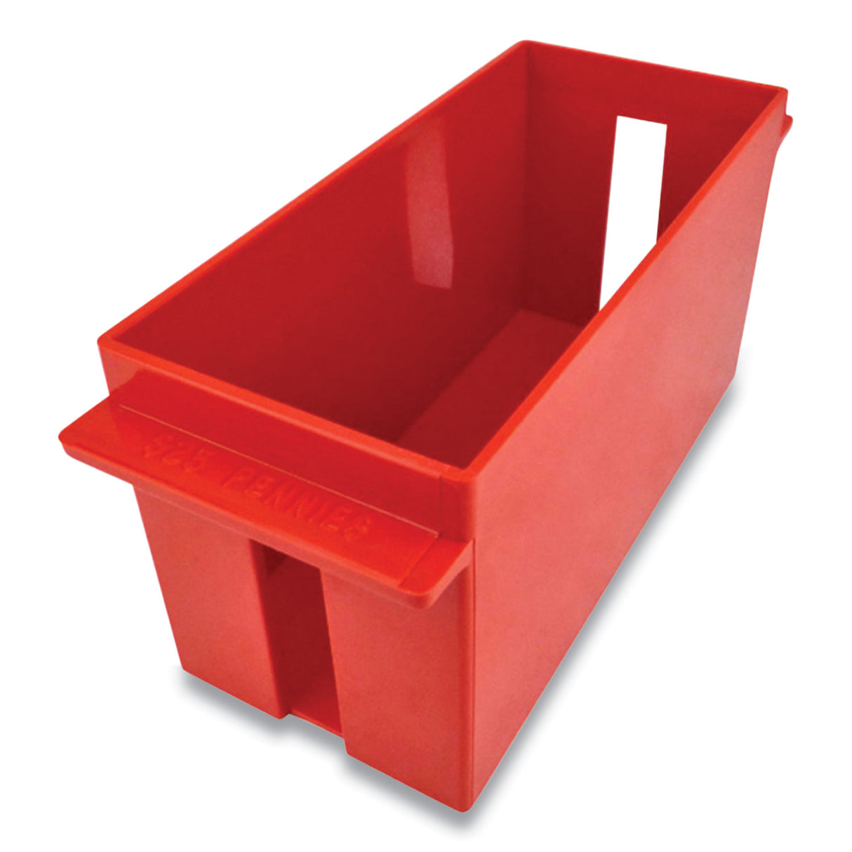 CONTROLTEK Extra-Capacity Coin Tray, Pennies, 1 Compartment, Denomination and Capacity Etched On Side, Stackable, Plastic, Red (560162)