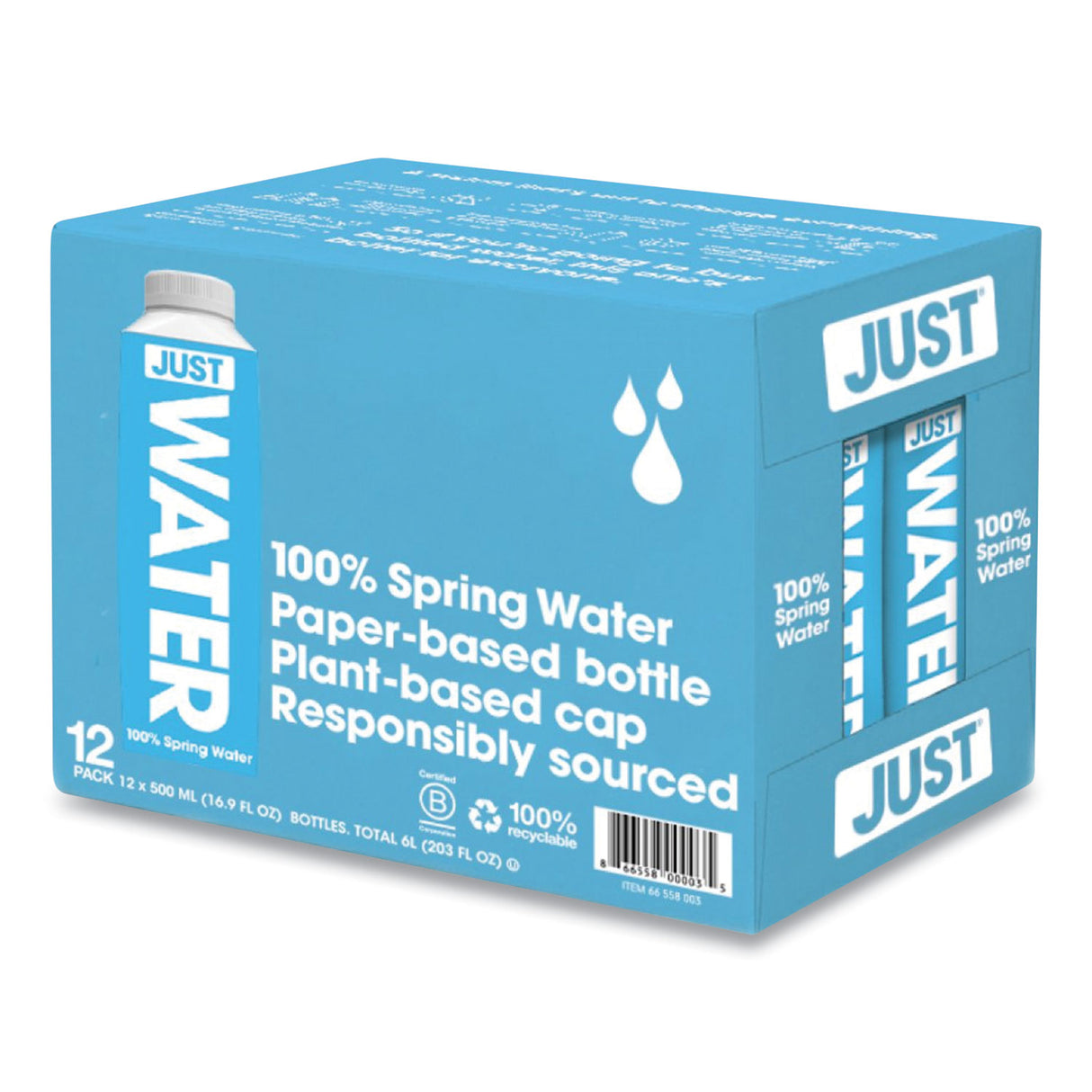 Just Water Spring Water, 16.9 oz, 12/Carton (JGD00003)