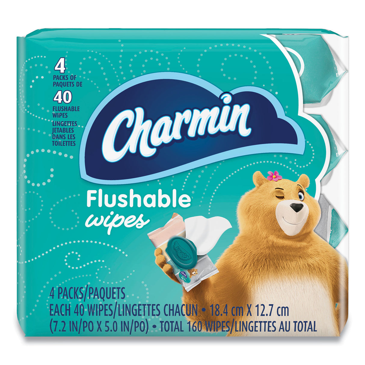 Charmin® Flushable Wipes, 1-Ply, Unscented, 160 Wipes (79619)