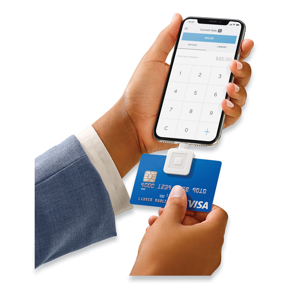 Square Reader for Magstripe Lightning Connector, White (0523)