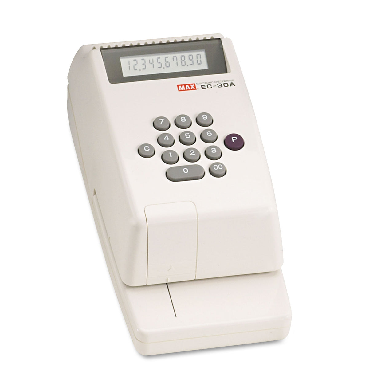 Max Electronic Checkwriter, 10-Digit, 4.38 x 9.13 x 3.75 (EC30A)