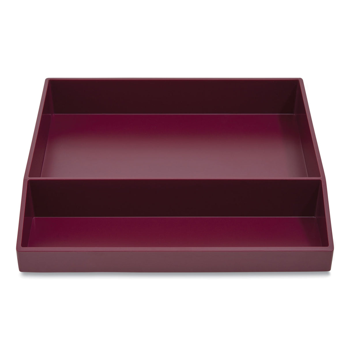 TRU RED Divided Stackable Plastic Tray, 2 Compartments, 9.44 x 9.84 x 1.77, Purple (24380380)