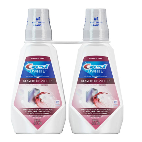 Crest 3D White Glamorous White Mouthwash (2-Pack, 32 fl oz Each) | Multi-Care Whitening & Fresh Breath Crest