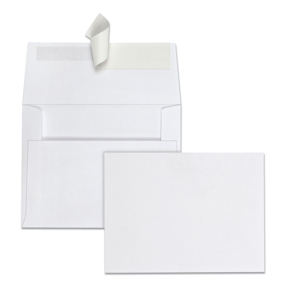 Quality Park Greeting Card/Invitation Envelope, A-2, Square Flap, Redi-Strip Adhesive Closure, 4.38 x 5.75, White, 100/Box (10740)
