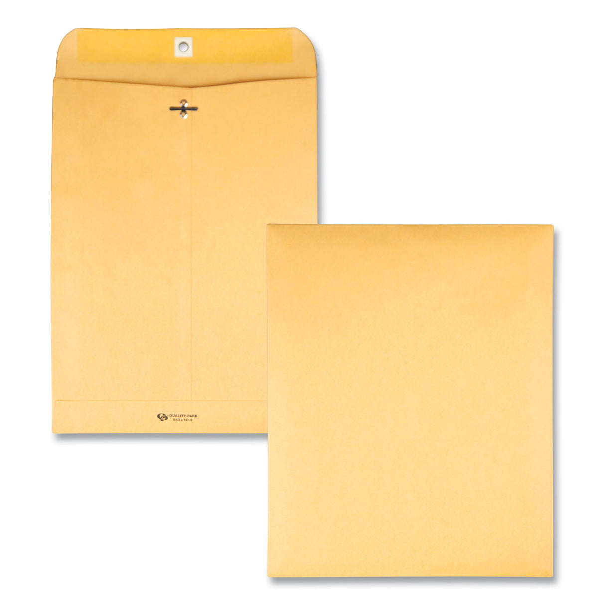 Quality Park Clasp Envelope, 32 lb Bond Weight Kraft, #12 1/2, Square Flap, Clasp/Gummed Closure, 9.5 x 12.5, Brown Kraft, 100/Box (37793)