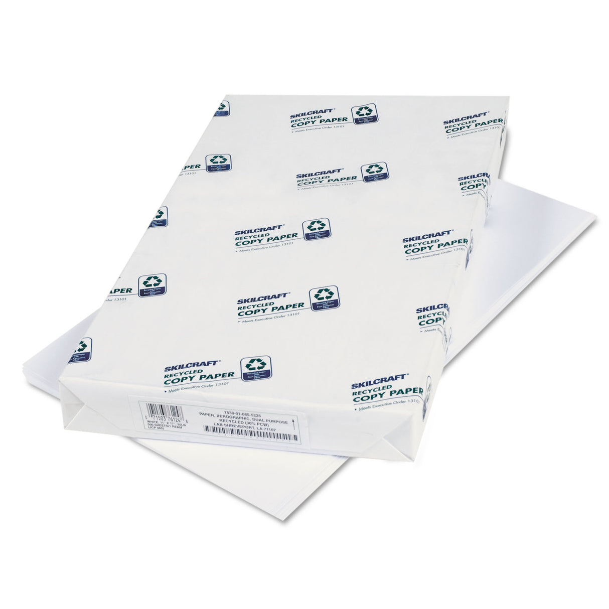 AbilityOne 7530010855225, SKILCRAFT Colored Copy Paper, 87 Bright, 20 lb Bond Weight, 11 x 17, White, 500 Sheets/Ream, 5 Reams/Carton