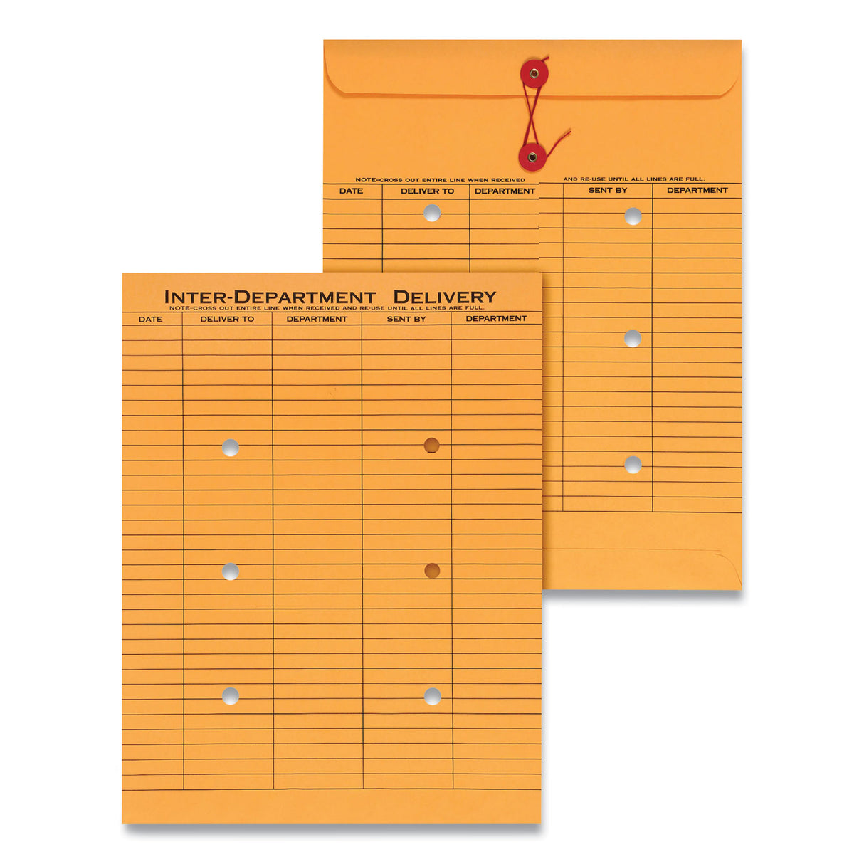 Universal Light Brown Kraft String/Button Interoffice Envelope, #97, Two-Sided Five-Column Format, 10 x 13, Light Brown Kraft, 100/Box (UNV63568)