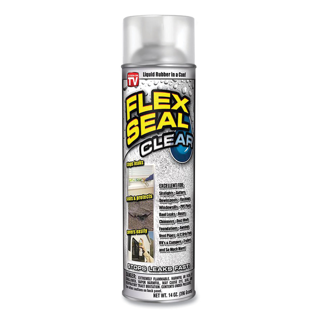 Flex Seal Liquid Rubber Sealant Coating Spray, 14 oz Spray, Clear (FSCL20)