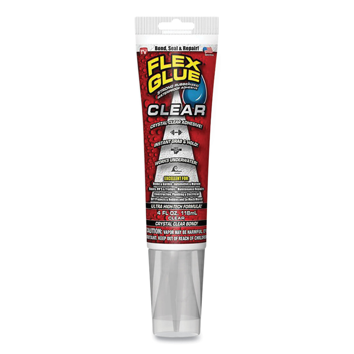 Flex Seal Flex Glue, 4 oz, Dries Clear (GFSCLRR04)