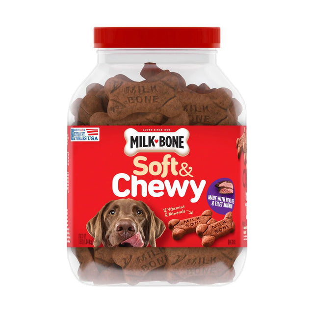 Milk-Bone Soft & Chewy Dog Treats (37 oz) | Beef & Filet Mignon Flavor Milk-Bone