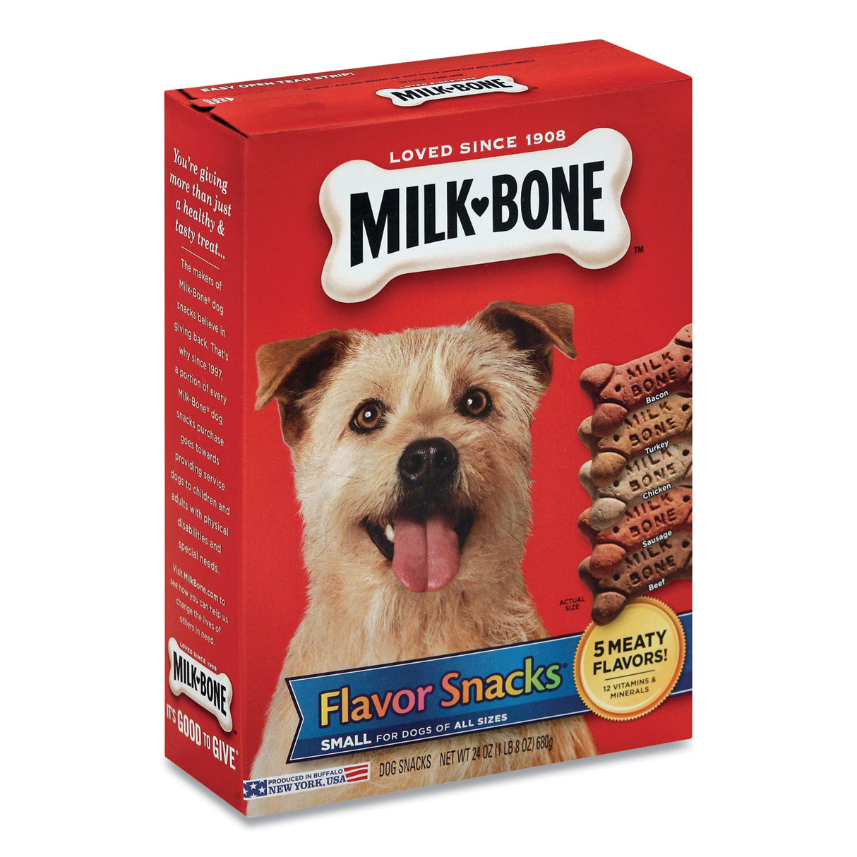 Milk-Bone Small Sized Dog Biscuits, Bacon; Beef; Chicken; Sausage; Turkey, 24 oz (90237)