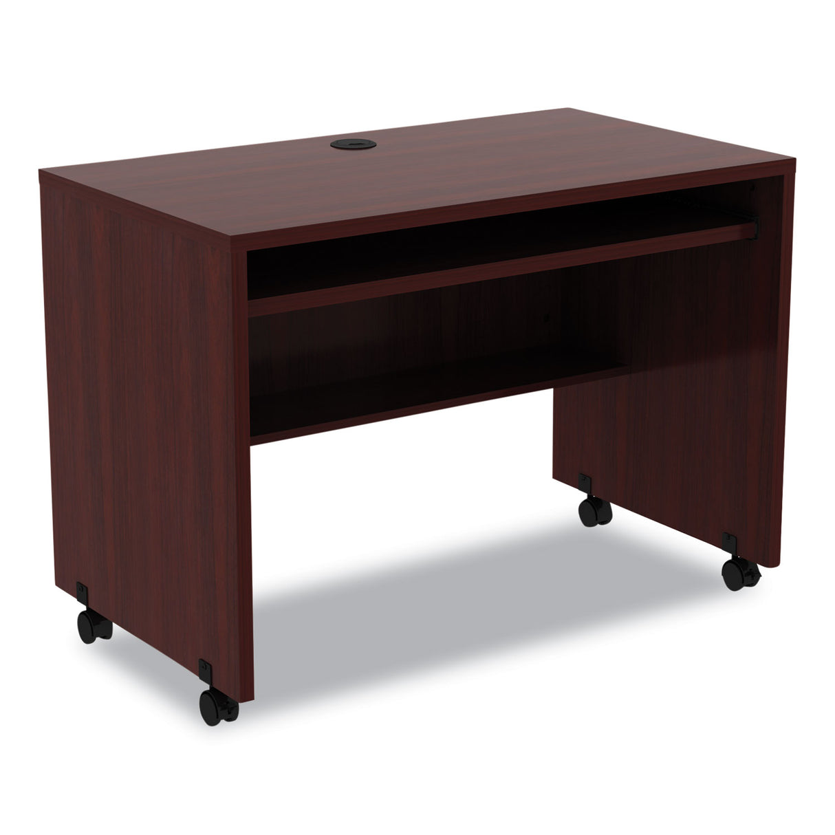 Alera Valencia Series Mobile Workstation Desk, 41.38" x 23.63" x 30", Mahogany (ALEVA204224MY)