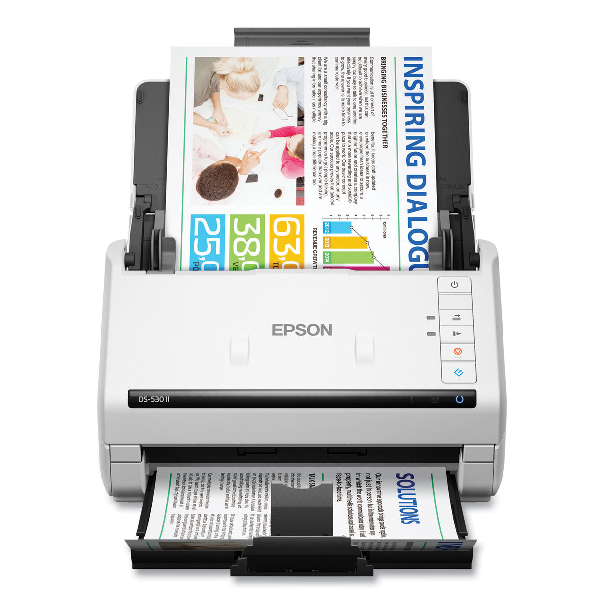 Epson DS-530 II Color Duplex Document Scanner, 600 dpi Optical Resolution, 50-Sheet Duplex Auto Document Feeder (B11B261202)