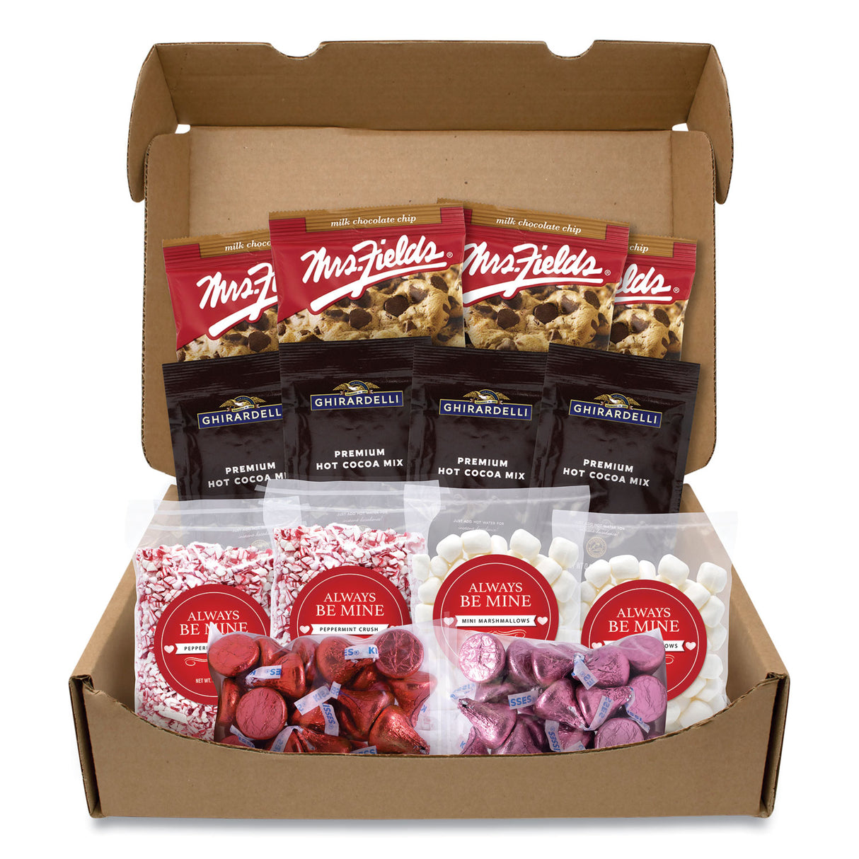 Snack Box Pros Always Be Mine Valentine's Day Box, Cocoa/Marshmallows/Candy/Cookies, 5 lb Box, 14 Packets/Box (70000119)