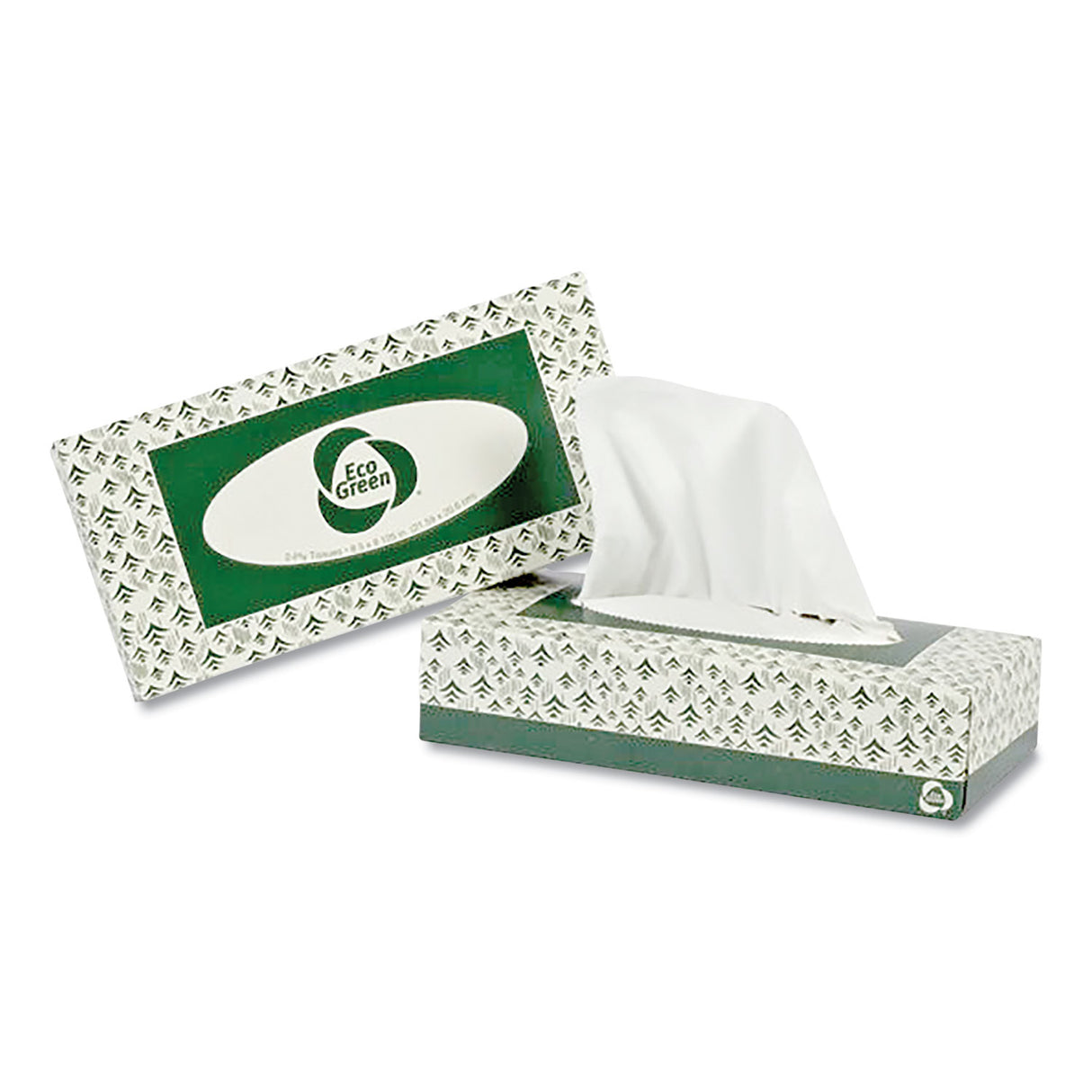 Eco Green Recycled 2-Ply Facial Tissue, White, 150 Sheets/Box, 20 Boxes/Carton (EF150)
