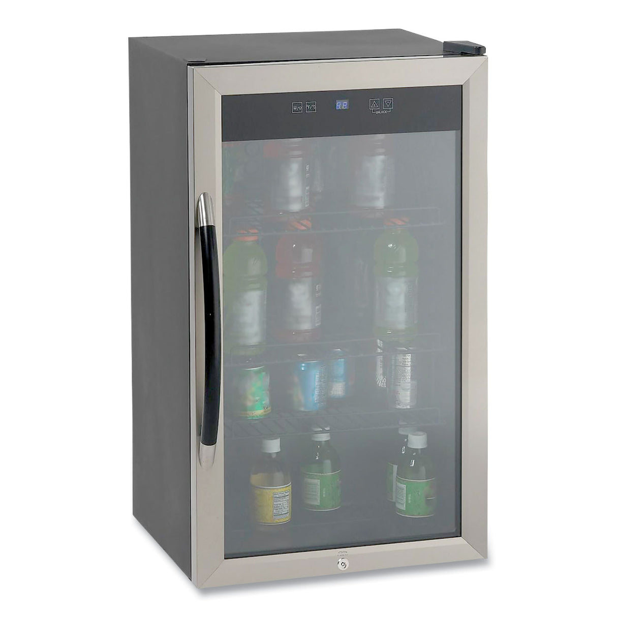 Avanti 3 Cu. Ft. Refrigerator/Beverage Cooler, 18.75 x 19.5 x 33.75, Black/Stainless Steel Framed Glass Door (BCA306SSIS)
