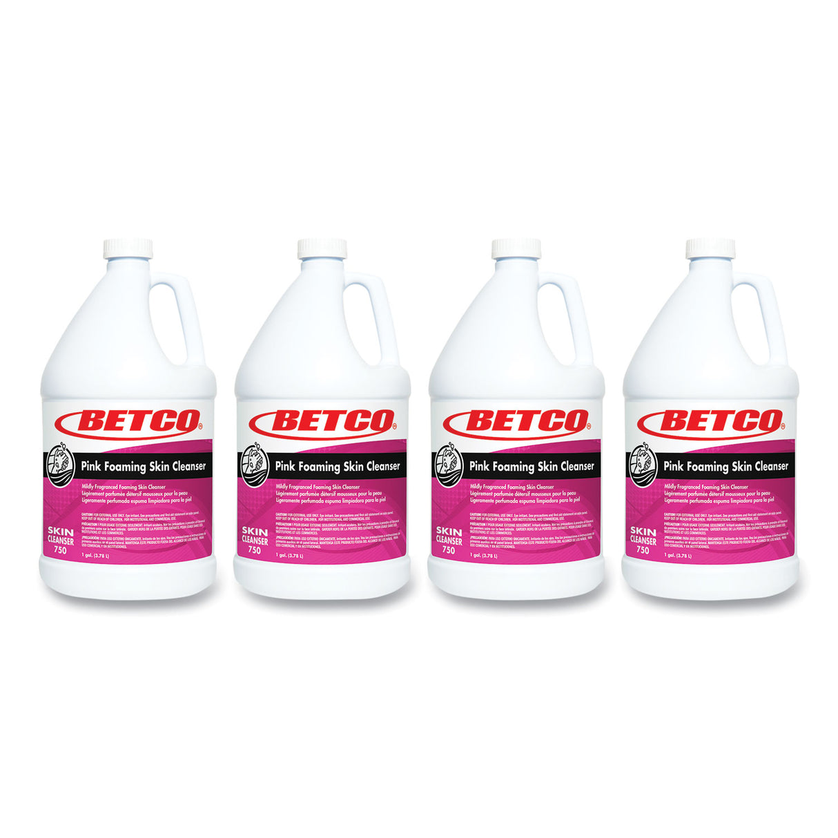 Betco Pink Foaming Skin Cleanser Refill, Fresh Scent, 1 gal, 4/Carton (7500400)