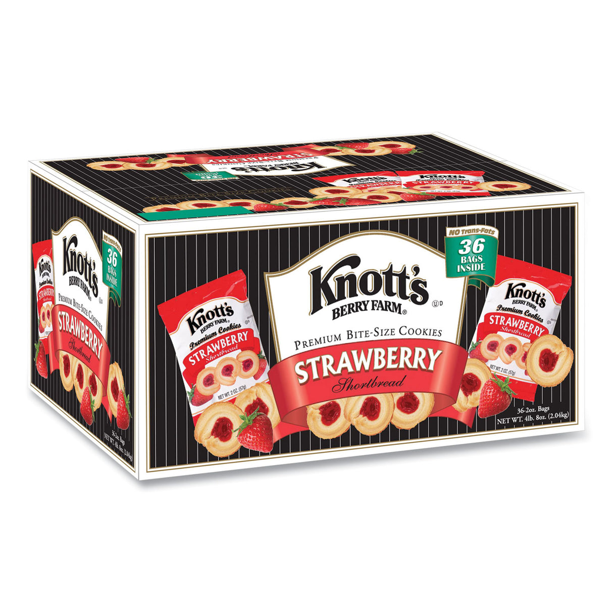 Knott's Berry Farm Premium Berry Jam Shortbread Cookies, Strawberry, 2 oz, 36/Carton (BIS59637)