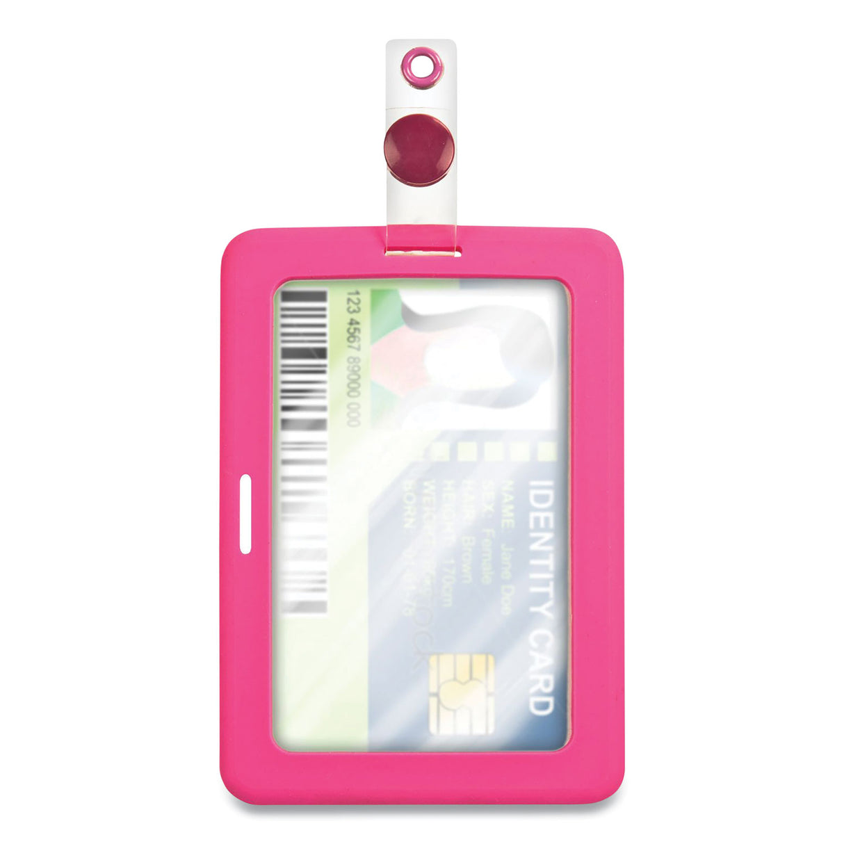 COSCO MyID Badge Holder, Vertical/Horizontal, 3 5/8 x 2 1/4, Pink, 1/ea (075016)