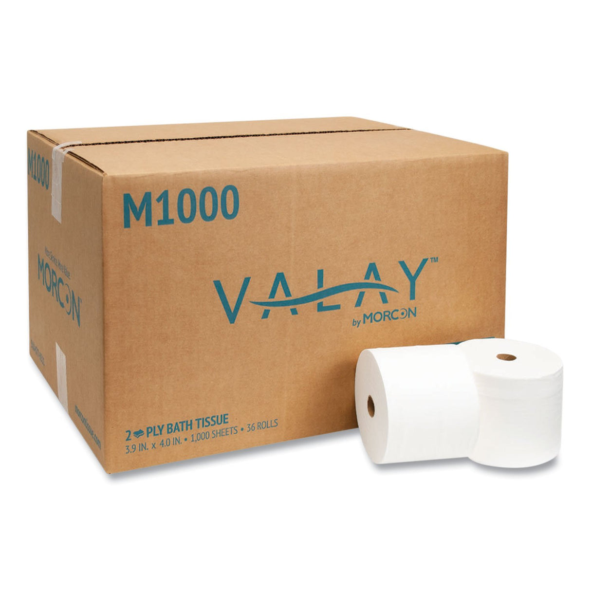 Mor-Soft® Small Core Toilet Paper, 2-Ply, 1000 Sheets, 36 Rolls (M1000)