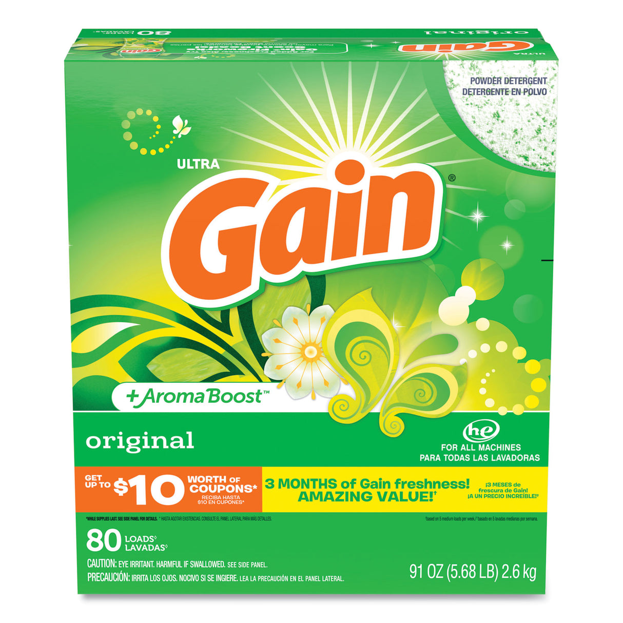 Powder Laundry Detergent, Original Scent, 91 Oz Box, 3/carton