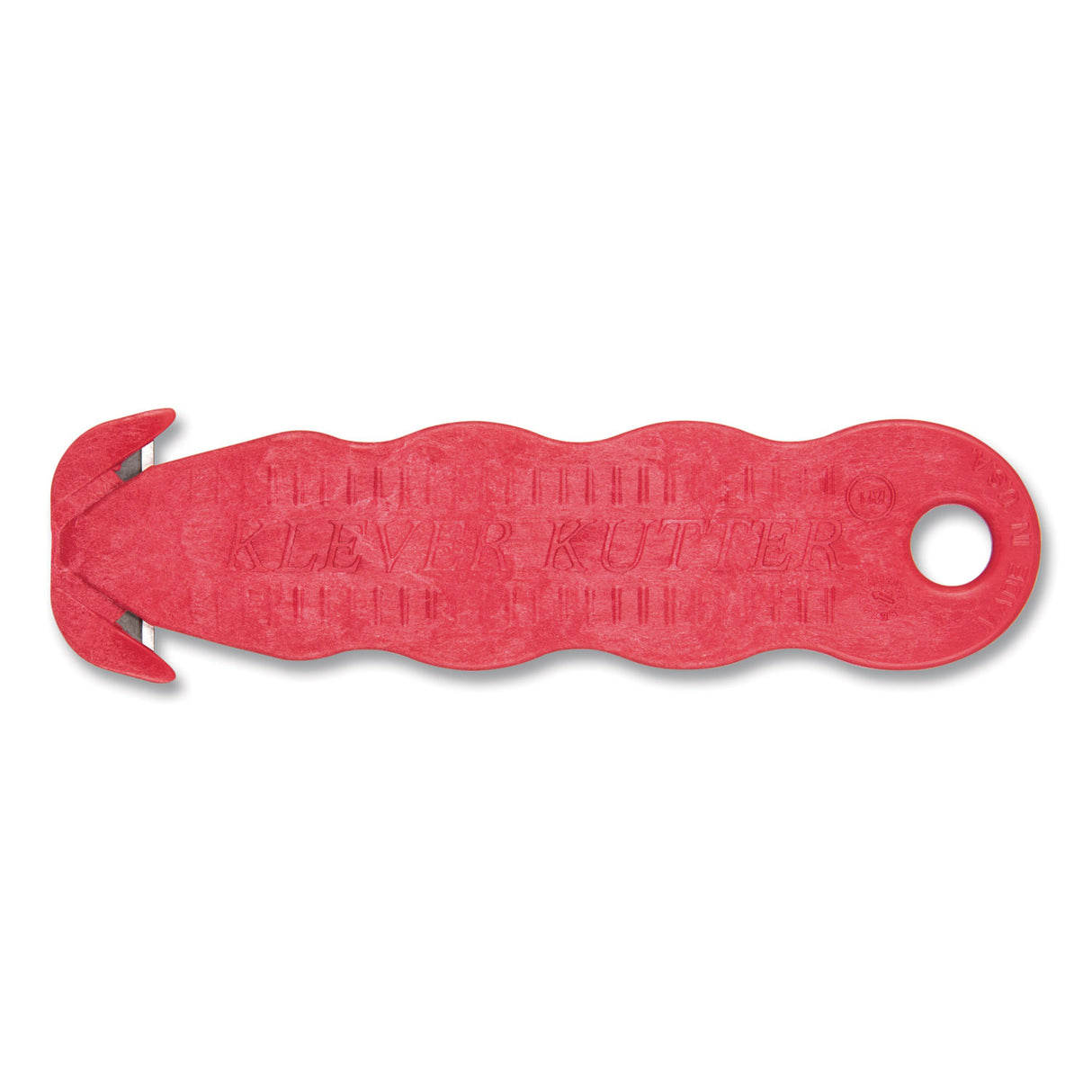 San Jamar Klever Kutter Safety Cutter, 3 Razor Blades, 1" Blade, 4" Plastic Handle, Red (KK403)