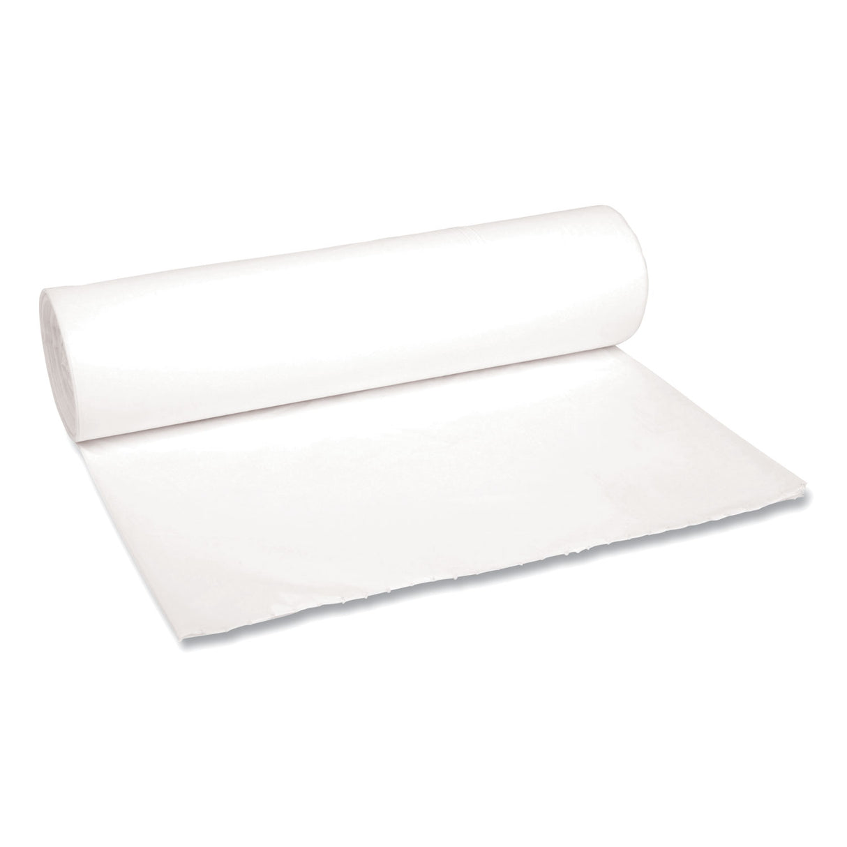Boardwalk Low-Density Waste Can Liners, 56 gal, 0.6 mil, 43" x 47", White, Perforated Roll, 25 Bags/Roll, 4 Rolls/Carton (BWK4347EXH)