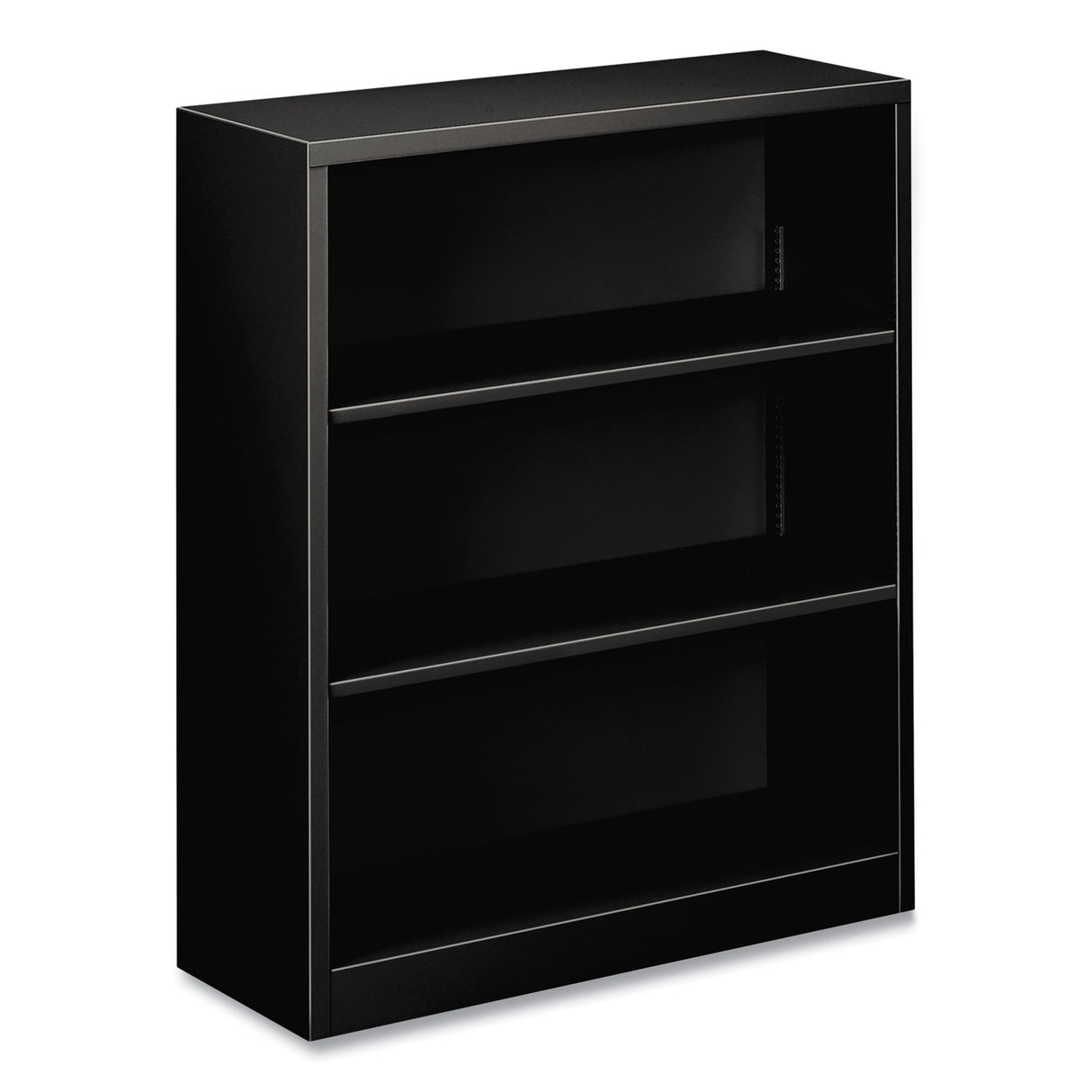 HON Metal Bookcase, Three-Shelf, 34.5w x 12.63d x 41h, Black (S42ABCP)