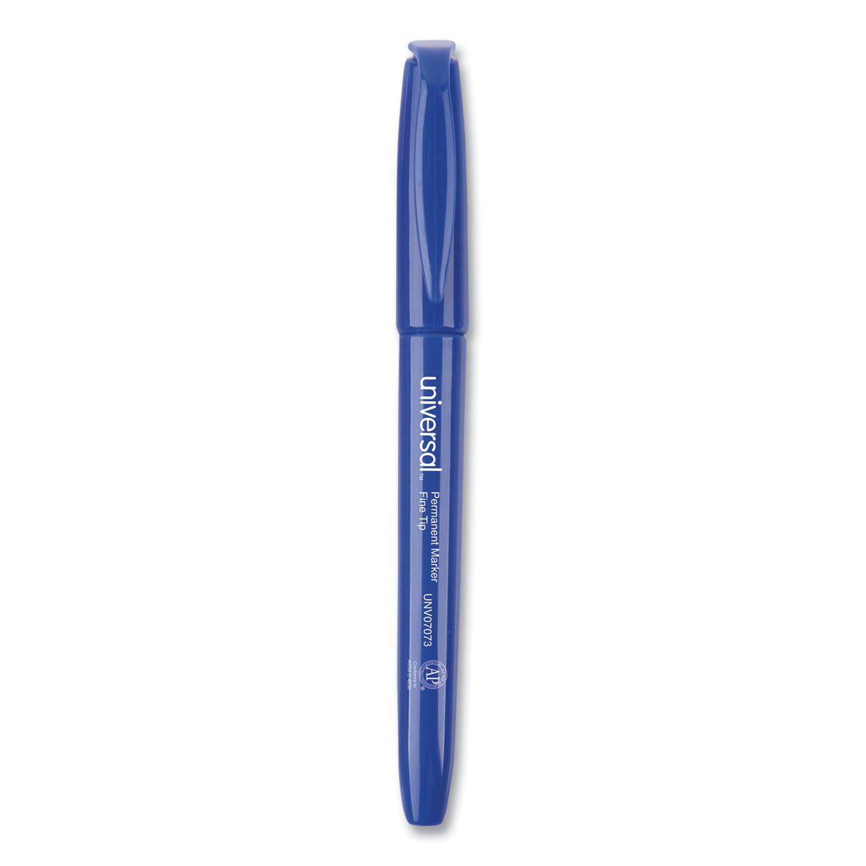 Universal Pen-Style Permanent Marker, Fine Bullet Tip, Blue, Dozen (UNV07073)