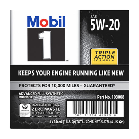 MobilÂ 1 Advanced Full Synthetic Motor Oil 5W-20 six-pack