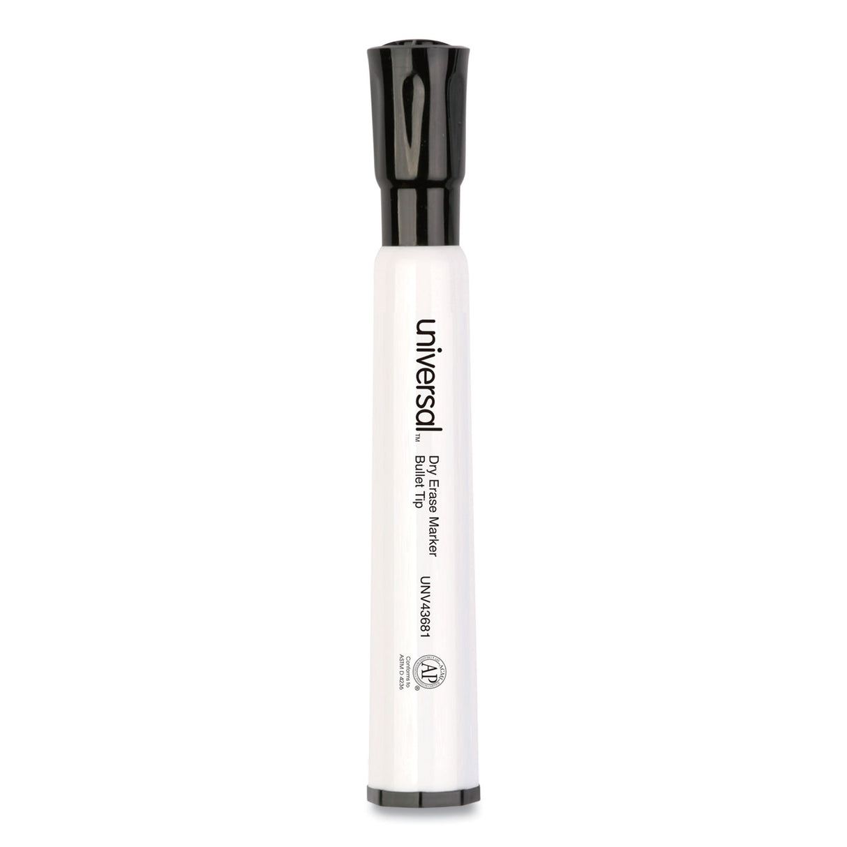 Universal Dry Erase Marker, Medium Bullet Tip, Black, Dozen (UNV43681)