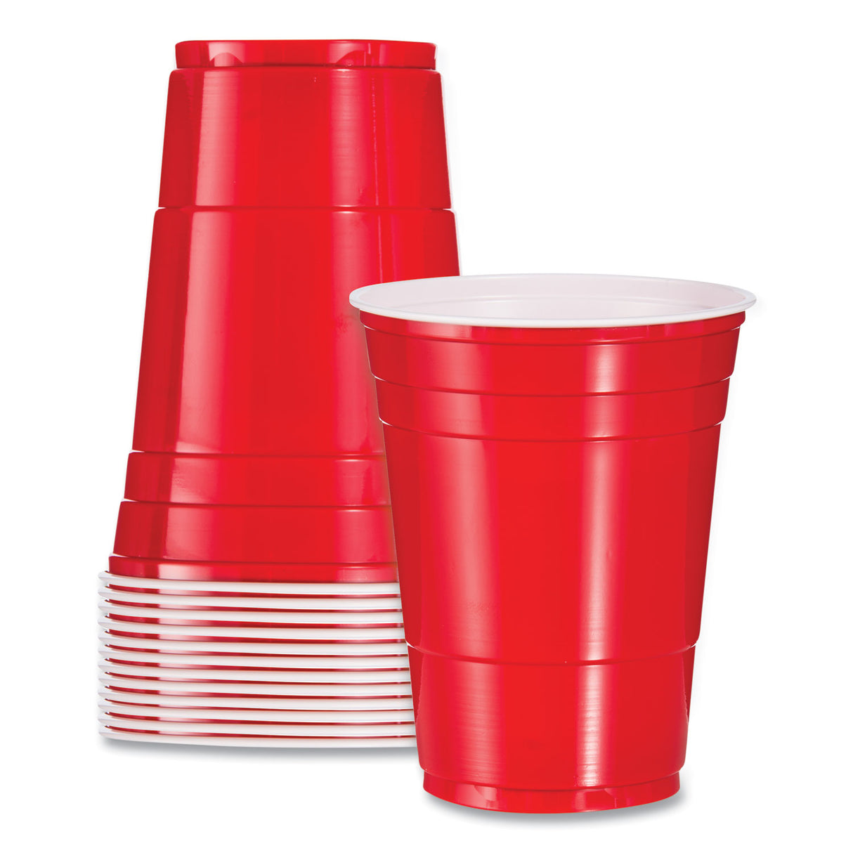 Dart SOLO Party Plastic Cold Drink Cups, 16 oz, Red, 50/Bag, 20 Bags/Carton (P16R)