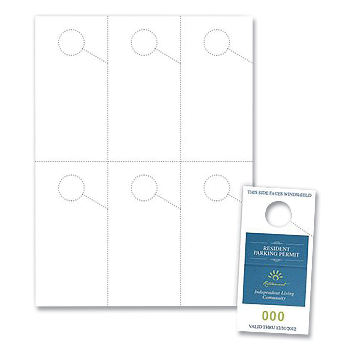 Blanks/USA Micro-Perforated Parking Pass, 110 lb Index Weight, 8.25 x 11, White, 6 Passes/Sheet, 50 Sheets/Pack (06057SWH)