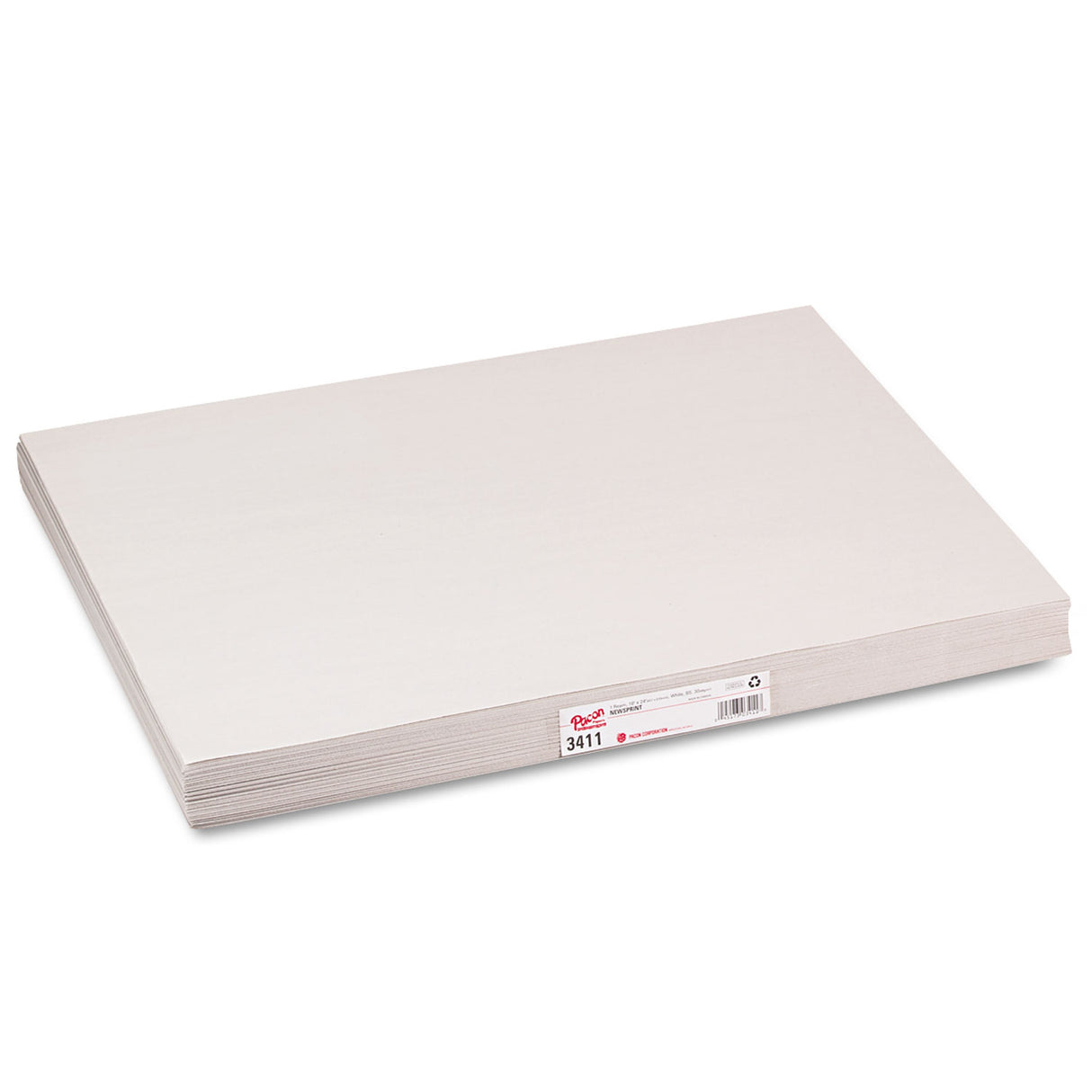 Pacon White Newsprint, 30 lb Newsprint Weight, 18 x 24, White, 500/Pack (3411)