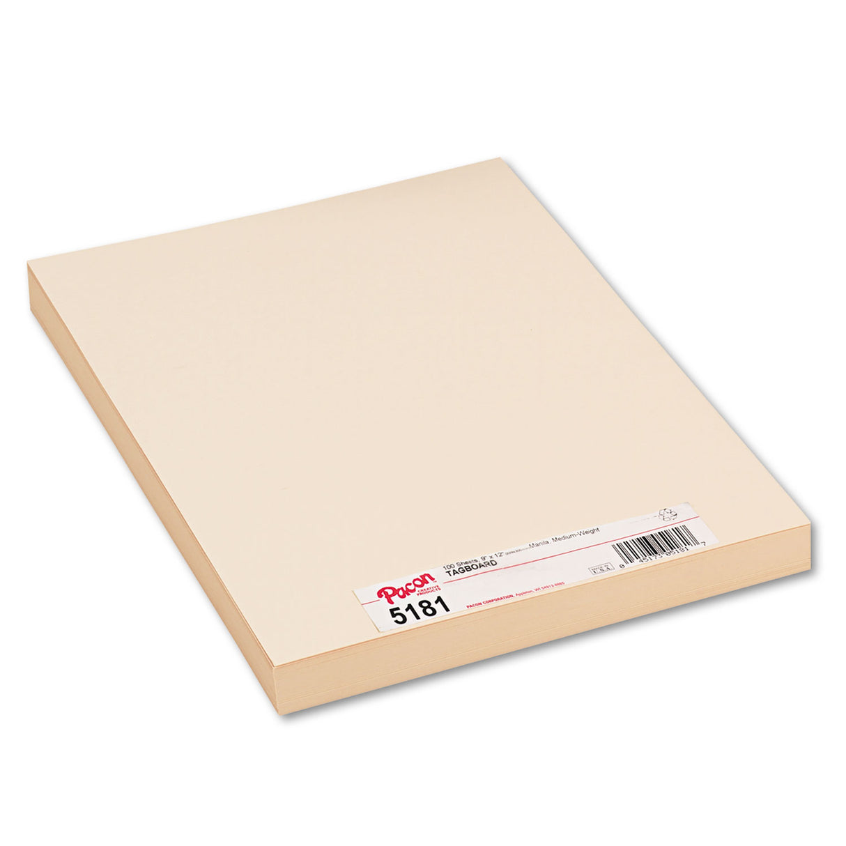 Pacon Medium Weight Tagboard, 12 x 9, Manila, 100/Pack (5181)