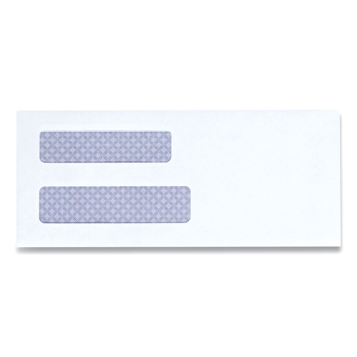 Universal Double Window Business Envelope, #8 5/8, Square Flap, Self-Adhesive Closure, 3.63 x 8.63, White, 500/Box (UNV35218)
