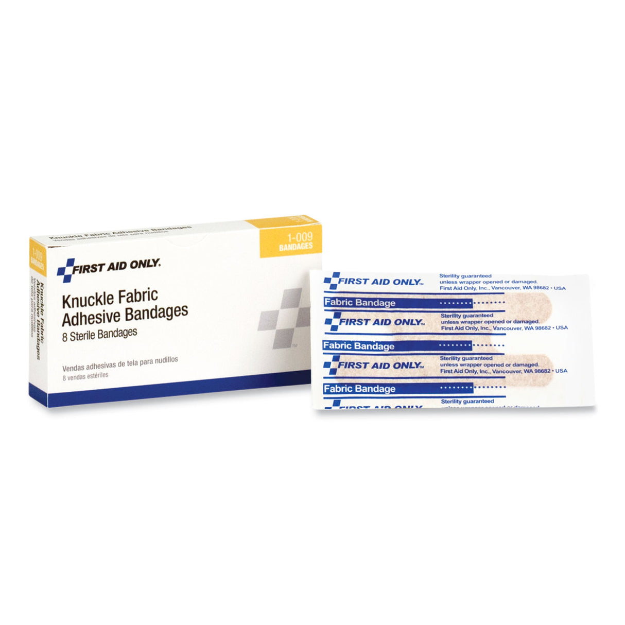 PhysiciansCare First Aid Fabric Knuckle Bandages, 8/Box (1009)