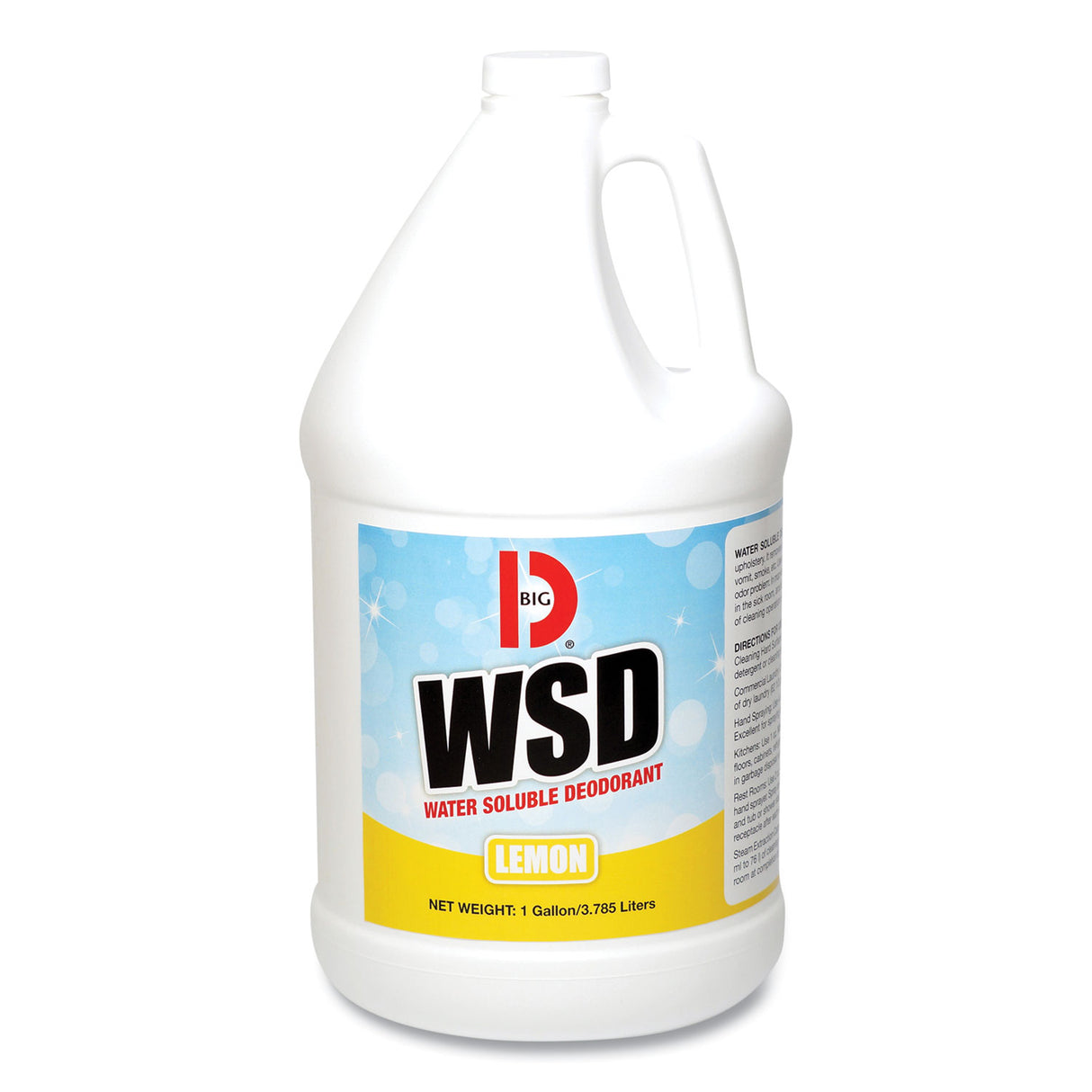 Big-D Water-Soluble Deodorant, Lemon Scent, 1 gal Bottle, 4/Carton (1618)