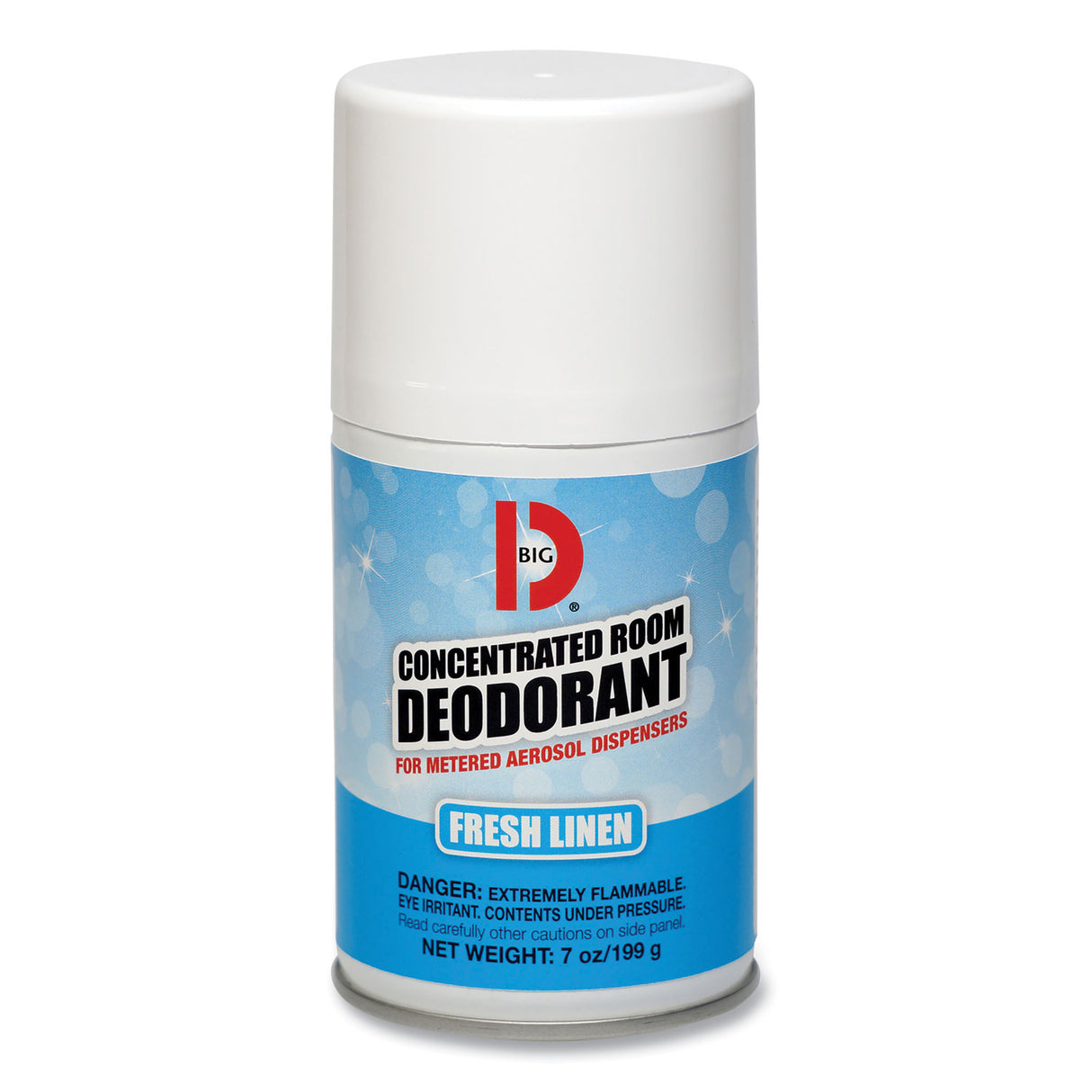 Big-D Metered Concentrated Room Deodorant, Fresh Linen Scent, 7 oz Aerosol Spray, 12/Box (472)