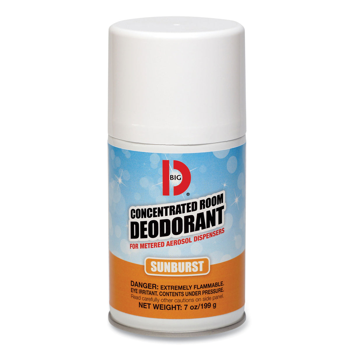Big-D Metered Concentrated Room Deodorant, Sunburst Scent, 7 oz Aerosol, 12/Carton (464)