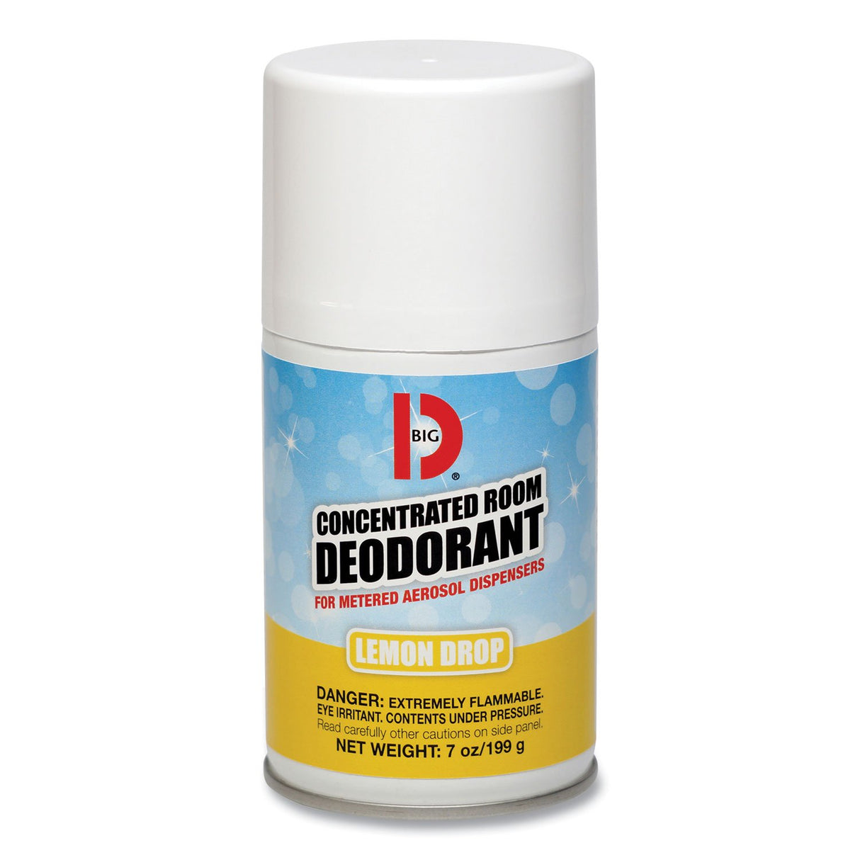 Big-D Metered Concentrated Room Deodorant, Lemon Scent, 7 oz Aerosol Spray, 12/Carton (451)