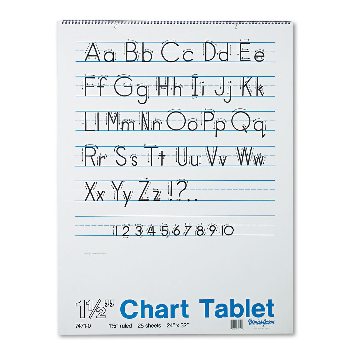 Pacon Chart Tablets, Presentation Format (1.5" Rule), 24 x 32, White, 25 Sheets (74710)
