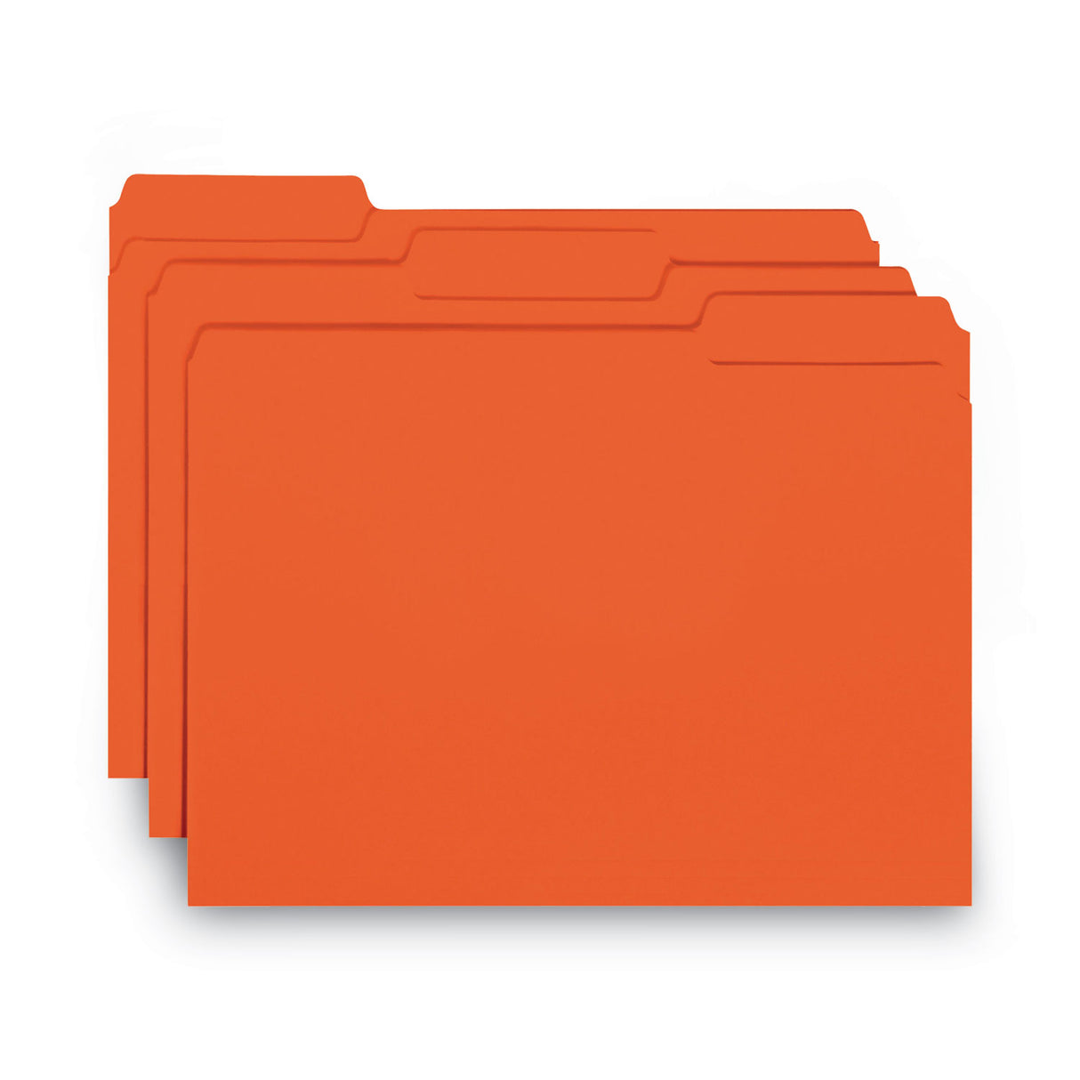 Smead Interior File Folders, 1/3-Cut Tabs: Assorted, Letter Size, 0.75" Expansion, Orange, 100/Box (10259)