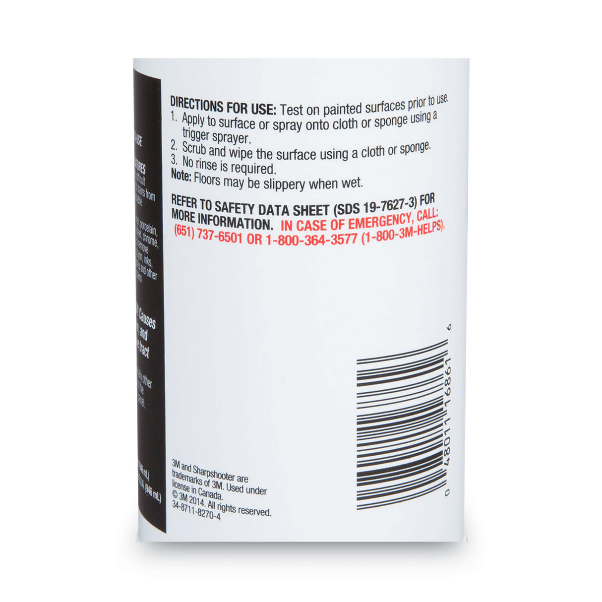 3M Sharpshooter Extra Strength No-Rinse Mark Remover, 1 qt Spray Bottle, 12/Carton (16861)